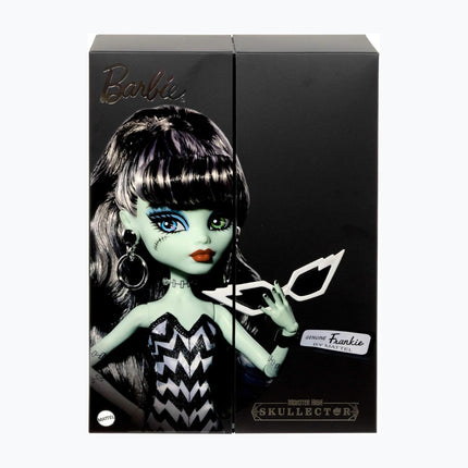 Monster High x Barbie Frankie Stein Doll with Original Barbie-Inspired Swimsuit and Solo in the Spotlight Black Evening Dress