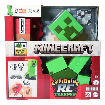 Mattel Minecraft Exploding RC Creeper with Lights & Sounds, 10 Explosion Particles, Game-Authentic Movement & DLC Code
