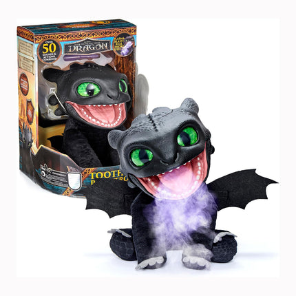 How To Train Your Dragon Toothless Puppetronic by RealFX, 50+ Action & Sounds, 10" High Plush