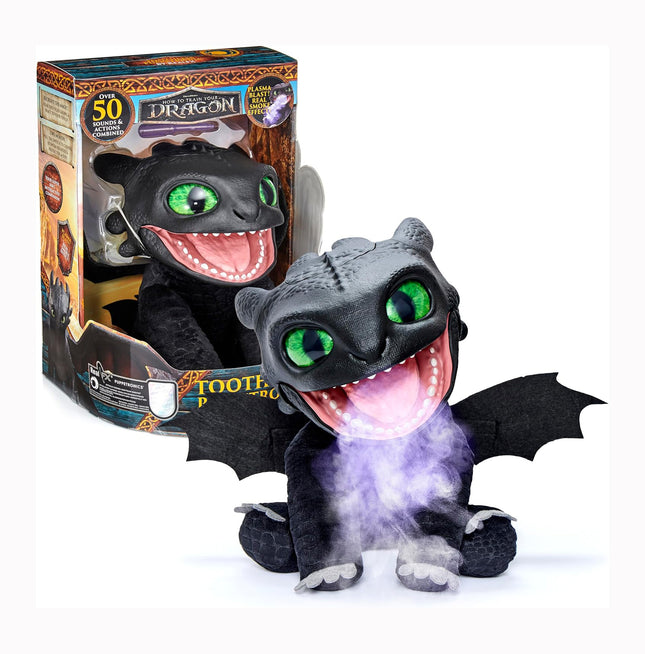 How To Train Your Dragon Toothless Puppetronic by RealFX, 50+ Action & Sounds, 10" High Plush