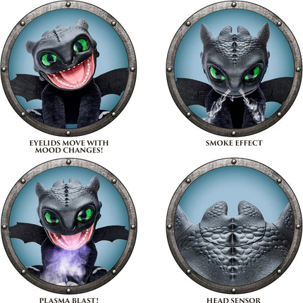 How To Train Your Dragon Toothless Puppetronic by RealFX, 50+ Action & Sounds, 10" High Plush
