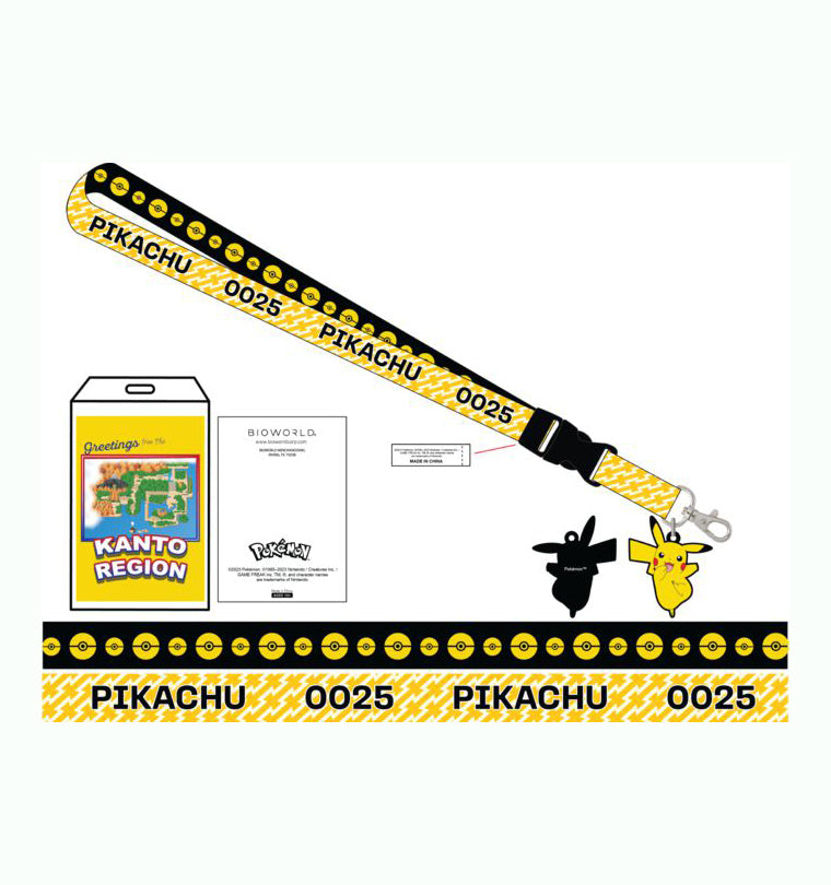 Pokemon Kanto Region Pikachu Lanyard