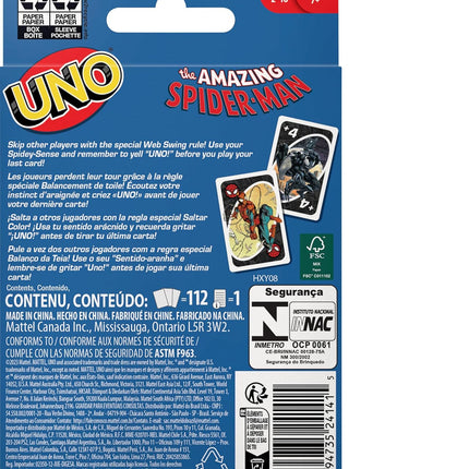 Mattel Games UNO The Amazing Spider-Man Card Game for Kids, Adults & Family Nights