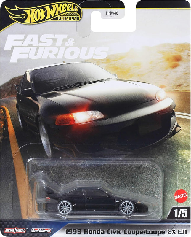 Hot Wheels Premium 1:64 Scale Fast & Furious Collectible Die Cast Metal Toy Cars Model with Rubber Real Riders