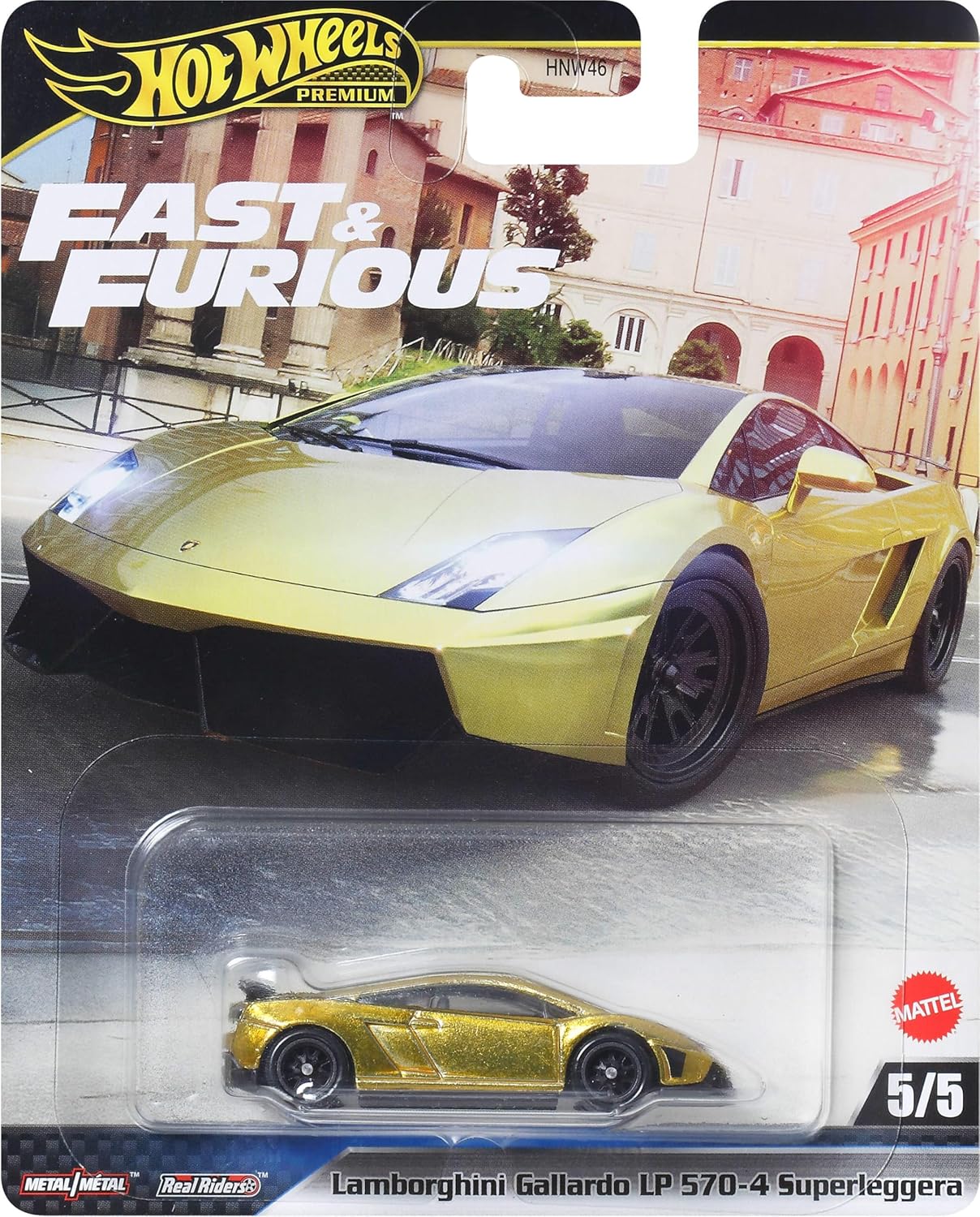 Hot Wheels Premium 1:64 Scale Fast & Furious Collectible Die Cast Metal Toy Cars Model with Rubber Real Riders