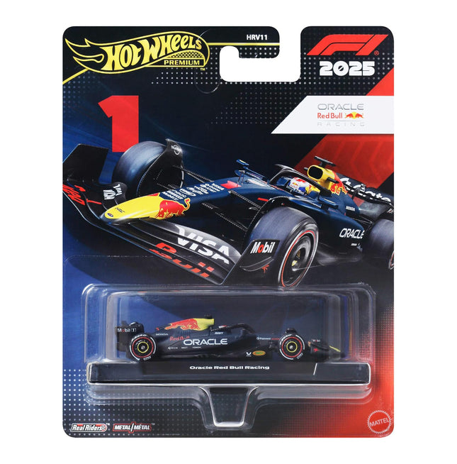 Hot Wheels 1:64 Scale Premium Die-Cast Formula 1 Collectible Toy Race Car with Real Riders Tires & Metal/Metal Body & Chassis
