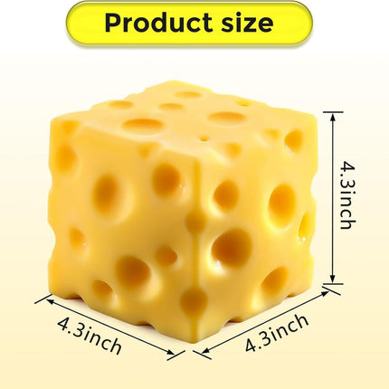 Squishy Gaint 4.33" Cheese Cube, Rising Sensory Fidget Squeeze Toy