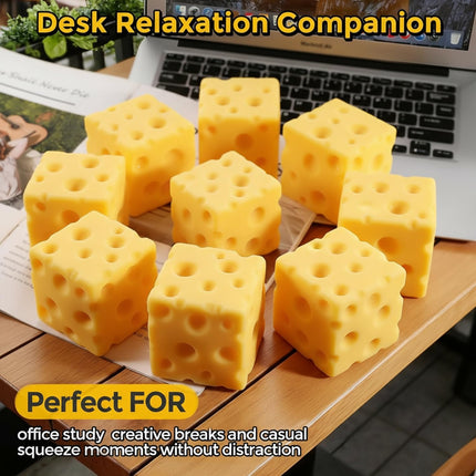 Squishy Gaint 4.33" Cheese Cube, Rising Sensory Fidget Squeeze Toy