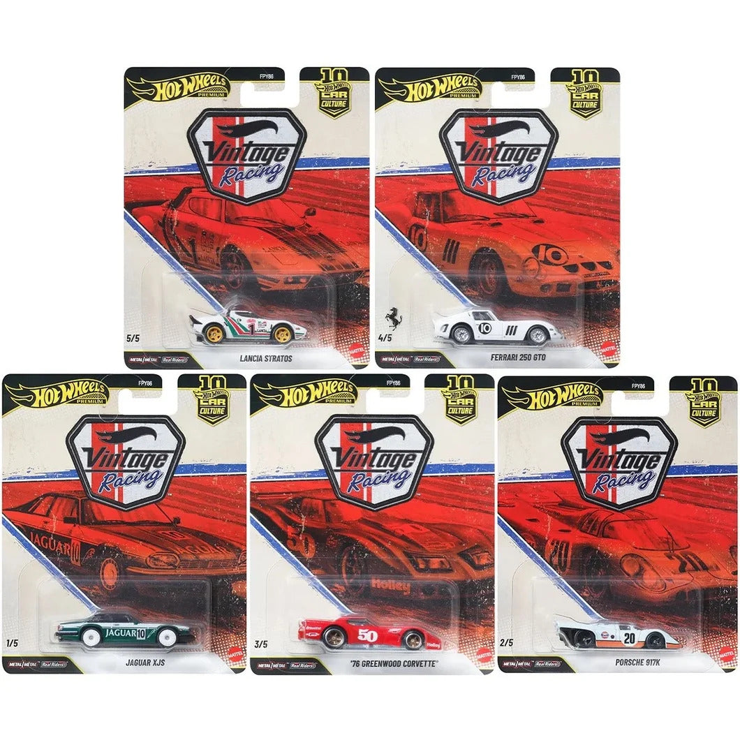Hot Wheels Premium Car Culture Vintage Racing Vehicle Die-Cast Cars