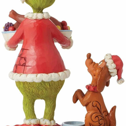 Jim Shore Dr. Seuss The Grinch Holding Christmas Dinner Figurin