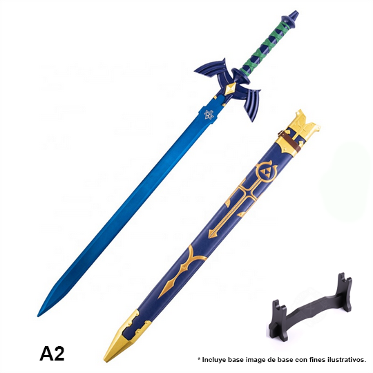 The Legend of Zelda Master Sword Shield Mount/Base (Blue Hue Blade)