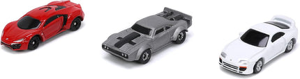 Fast & Furious 1.65" Nano 3-Pack Wave 4 Die-cast Cars - Brian's Toyota Supra, Lykan Hypersport, Dom's Ice Charger