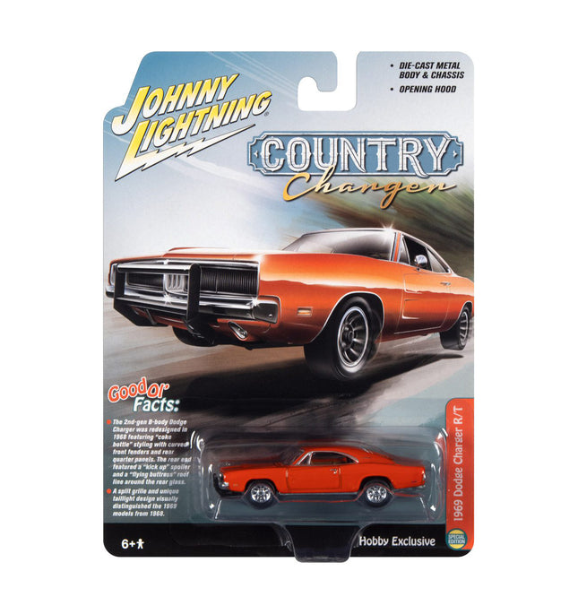 Johnny Lightning Muscle Cars Country Challenge - 1:64 Scale 1969 Dodge Charger R/T Die-Cast Car