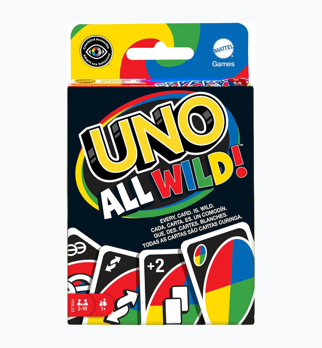 Mattel Games UNO All Wild Card Game with 112 Cards, Gift for Kid, Family & Adult Game Night for Players 7 Years & Older