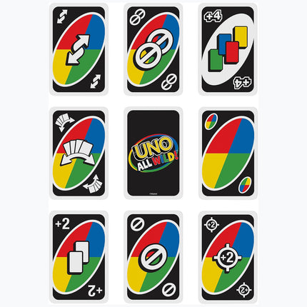 Mattel Games UNO All Wild Card Game with 112 Cards, Gift for Kid, Family & Adult Game Night for Players 7 Years & Older