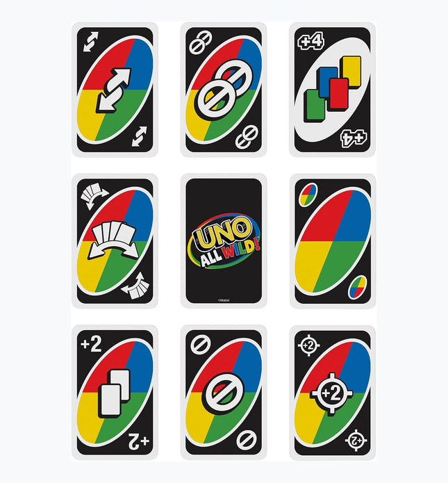 Mattel Games UNO All Wild Card Game with 112 Cards, Gift for Kid, Family & Adult Game Night for Players 7 Years & Older