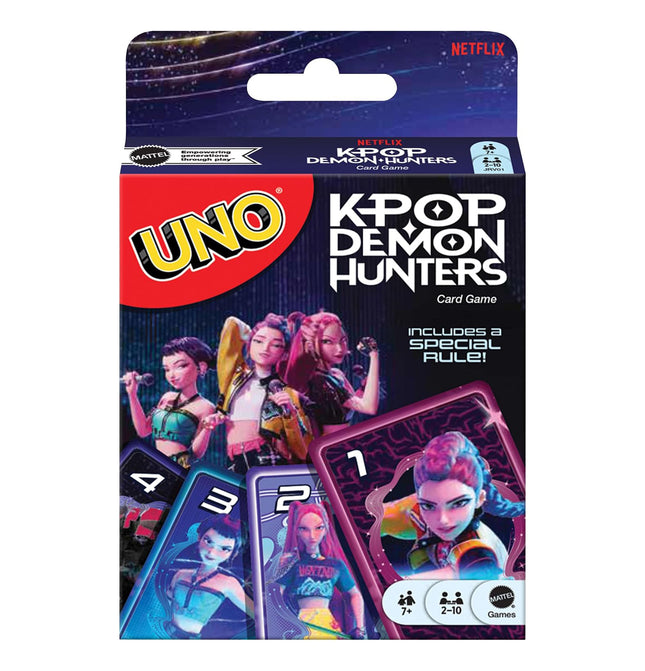 Mattel Games UNO K-POP Demon Hunters Card Game for Kids, Adults & Family with Deck & Special Rule Inspired by The Movie