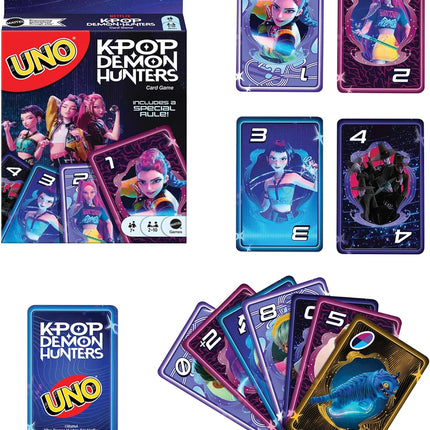 Mattel Games UNO K-POP Demon Hunters Card Game for Kids, Adults & Family with Deck & Special Rule Inspired by The Movie