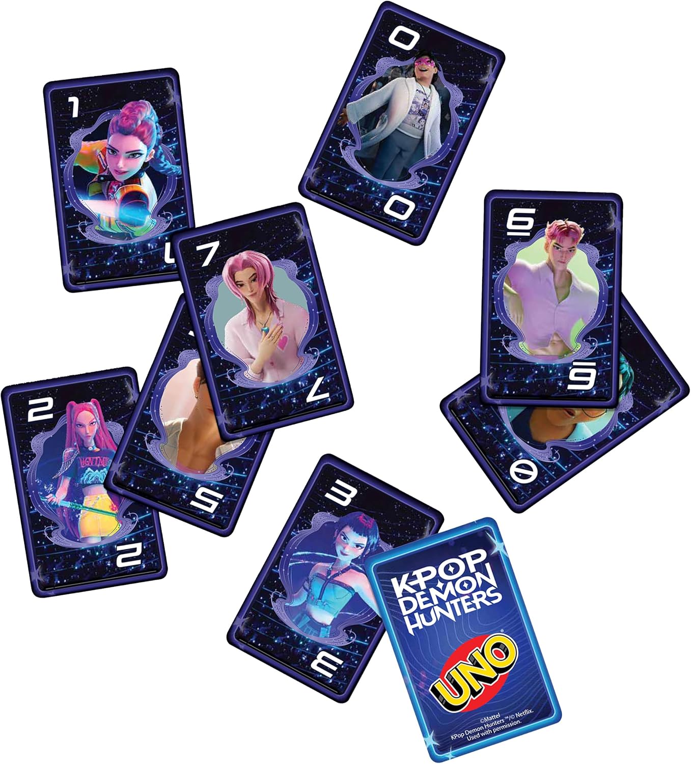 Mattel Games UNO K-POP Demon Hunters Card Game for Kids, Adults & Family with Deck & Special Rule Inspired by The Movie