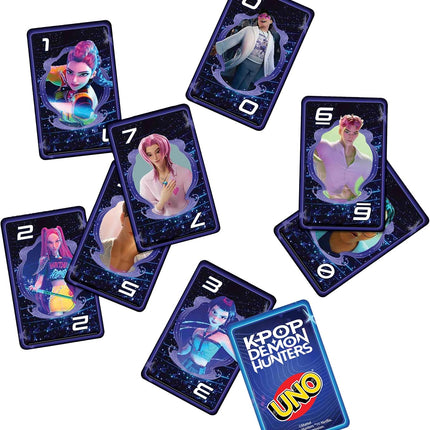 Mattel Games UNO K-POP Demon Hunters Card Game for Kids, Adults & Family with Deck & Special Rule Inspired by The Movie