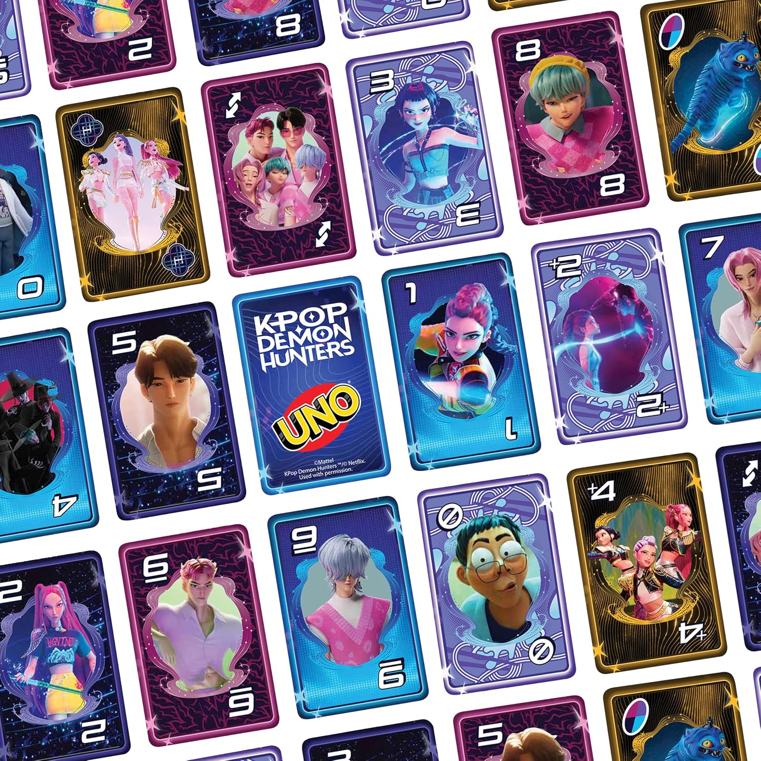 Mattel Games UNO K-POP Demon Hunters Card Game for Kids, Adults & Family with Deck & Special Rule Inspired by The Movie