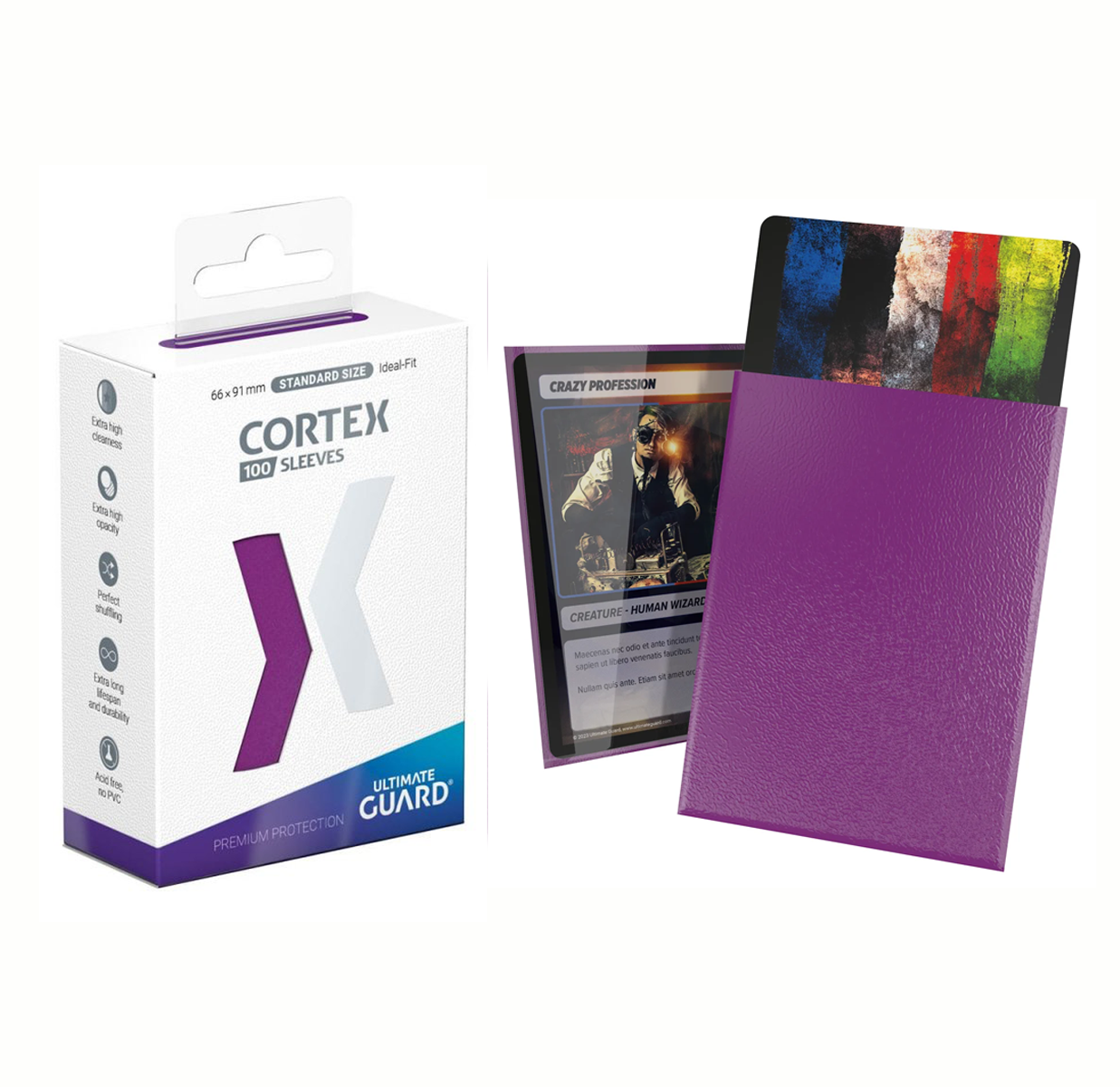 Ultimate Guard - CORTEX Card Sleeves, 100 Standard Size TCG Sleeves, 66 x 91mm, Ideat Fit
