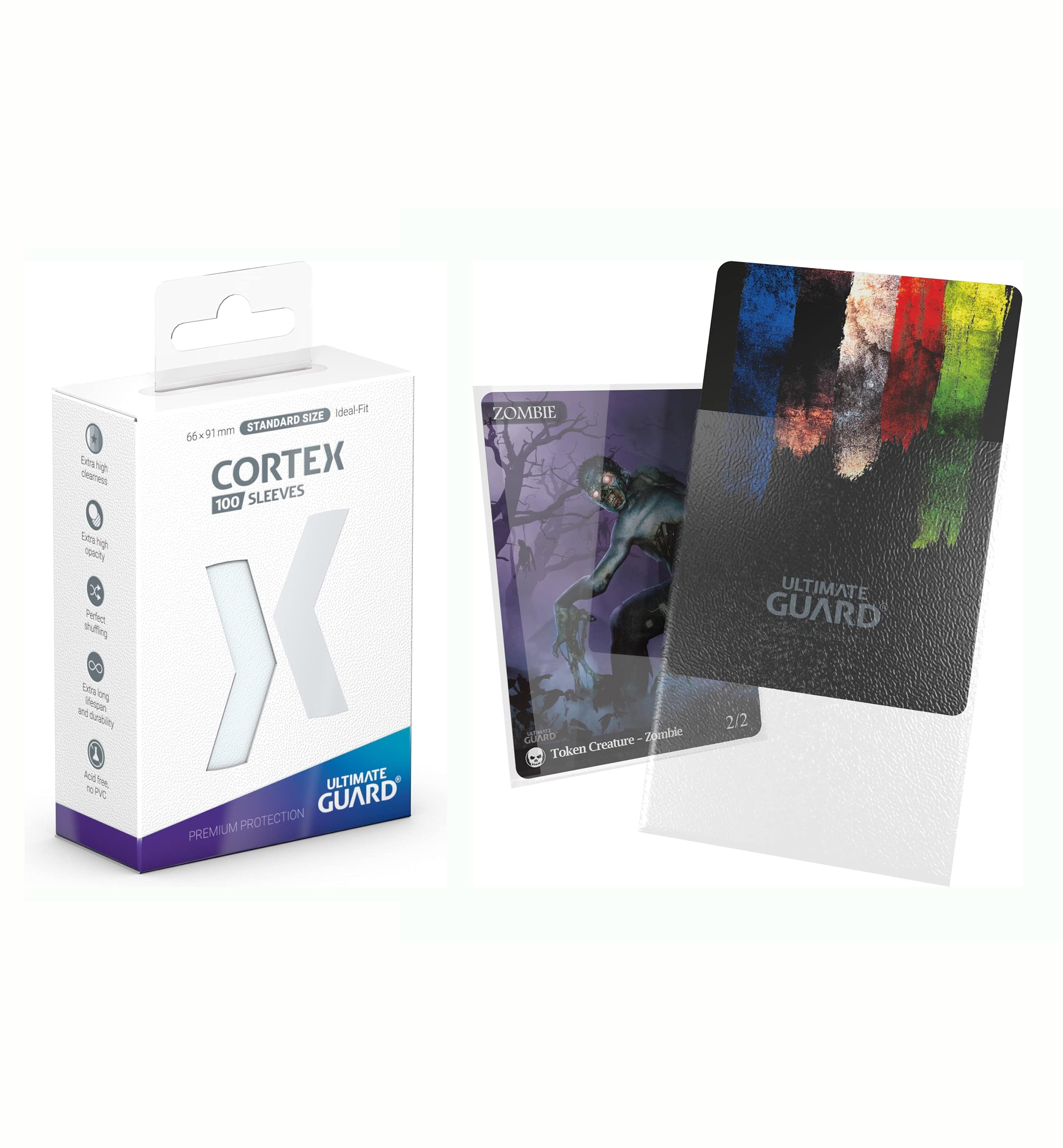 Ultimate Guard - Cortex Card Sleeves, 100 Standard Size TCG Sleeves, 66 x 91mm, MATTE Finish, Ideat Fit