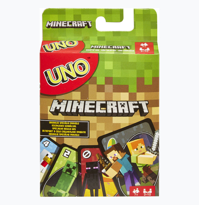 Mattel Games UNO Minecraft Card Game for Kids, Adults & Family with Deck & Special Rule Inspired by Videogame