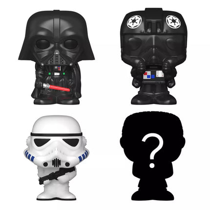 Funko Bitty Pop!: Star Wars Mini Collectible Toys 4-Pack - Darth Vader, Stormtrooper, Tie Fighter Pilot, & Mystery Chase Figure