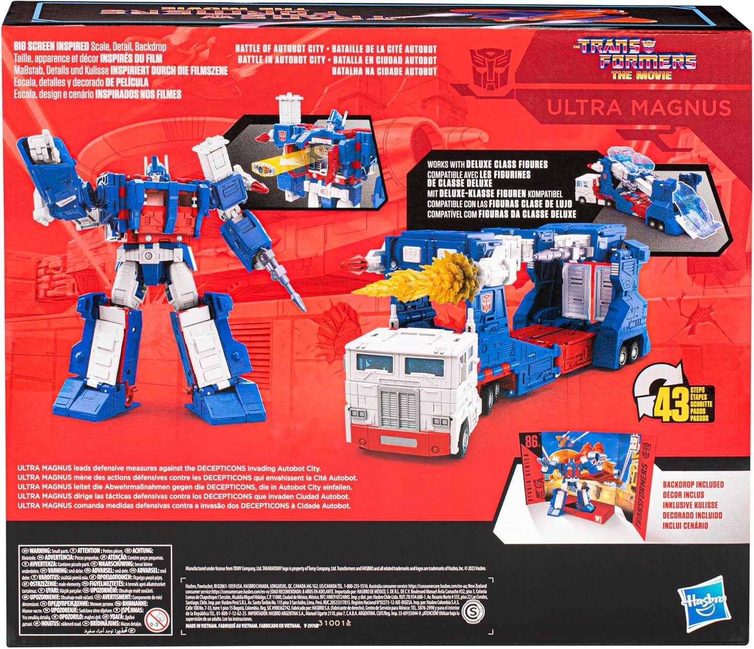 Transformers Toys Studio Series #86.21 Commander The The Movie 86-21 Ultra Magnus Toy, 9.5-inch, Action Figure