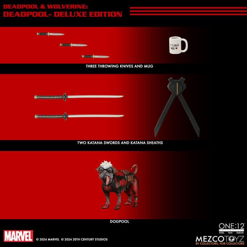 Mezco Toyz One:12 Collective Deadpool & Wolverine: Deadpool 1/12 Scale Collectible Figure