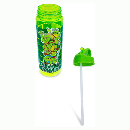 Teenage Mutant Ninja Turtles Water Bottle With Flip-Up Straw | Holds 20 Ounces