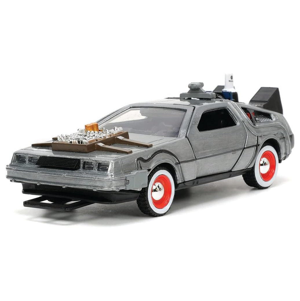 Jada Toys Back to The Future Part III 1:32 Time Machine Die-cast Car (1955 White Face Tires)