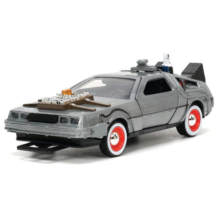 Jada Toys Back to The Future Part III 1:32 Time Machine Die-cast Car (1955 White Face Tires)