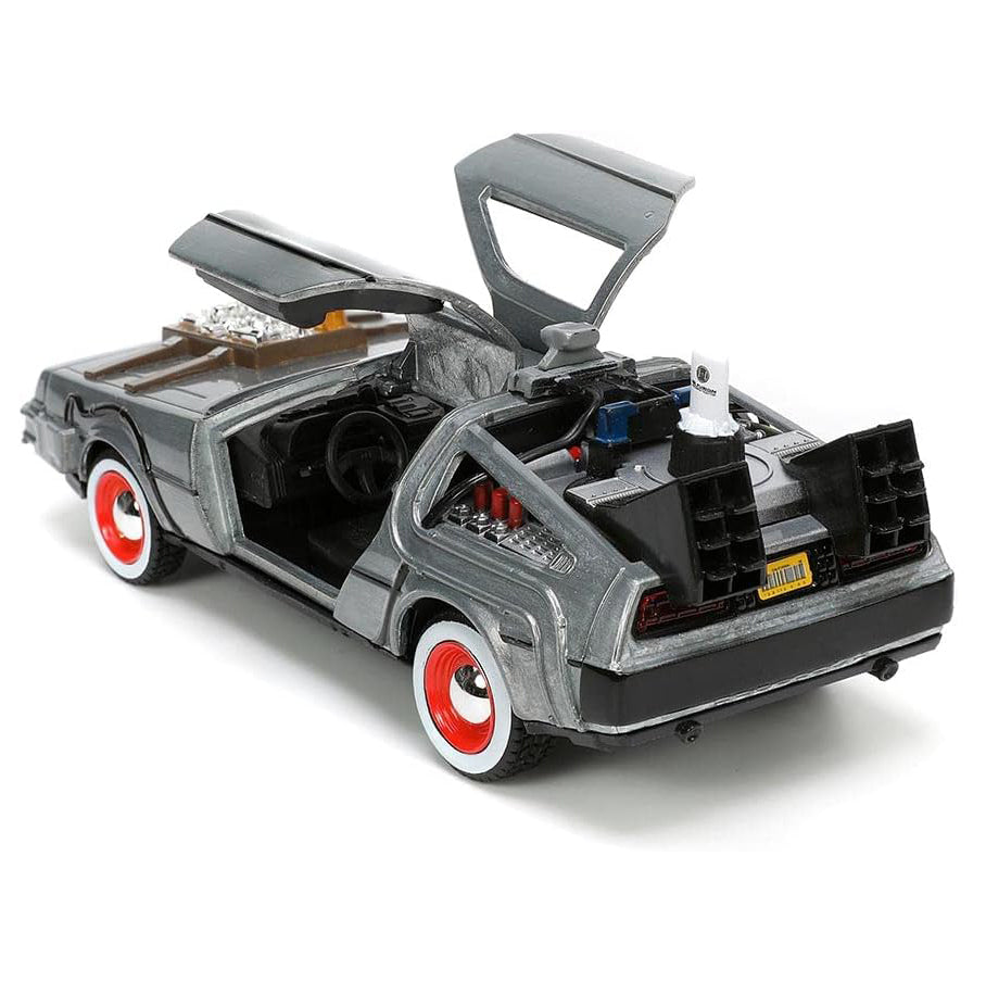 Jada Toys Back to The Future Part III 1:32 Time Machine Die-cast Car (1955 White Face Tires)