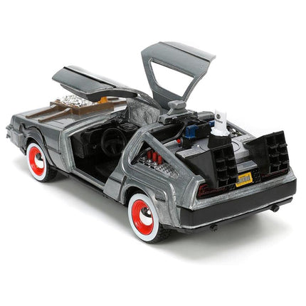Jada Toys Back to The Future Part III 1:32 Time Machine Die-cast Car (1955 White Face Tires)