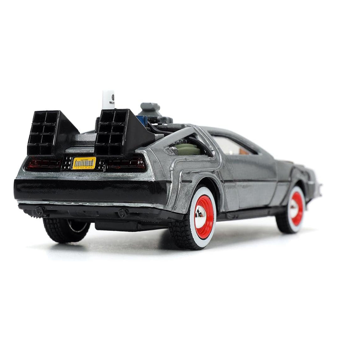 Jada Toys Back to The Future Part III 1:32 Time Machine Die-cast Car (1955 White Face Tires)