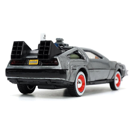Jada Toys Back to The Future Part III 1:32 Time Machine Die-cast Car (1955 White Face Tires)