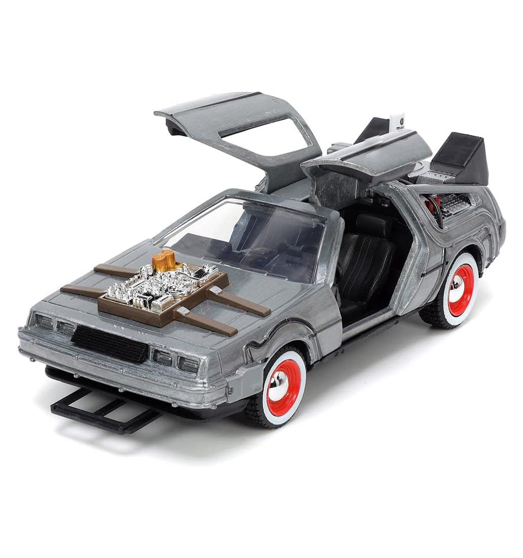 Jada Toys Back to The Future Part III 1:32 Time Machine Die-cast Car (1955 White Face Tires)