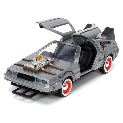 Jada Toys Back to The Future Part III 1:32 Time Machine Die-cast Car (1955 White Face Tires)