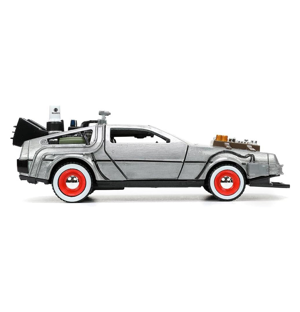 Jada Toys Back to The Future Part III 1:32 Time Machine Die-cast Car (1955 White Face Tires)