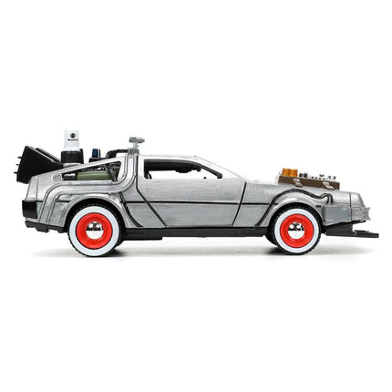 Jada Toys Back to The Future Part III 1:32 Time Machine Die-cast Car (1955 White Face Tires)