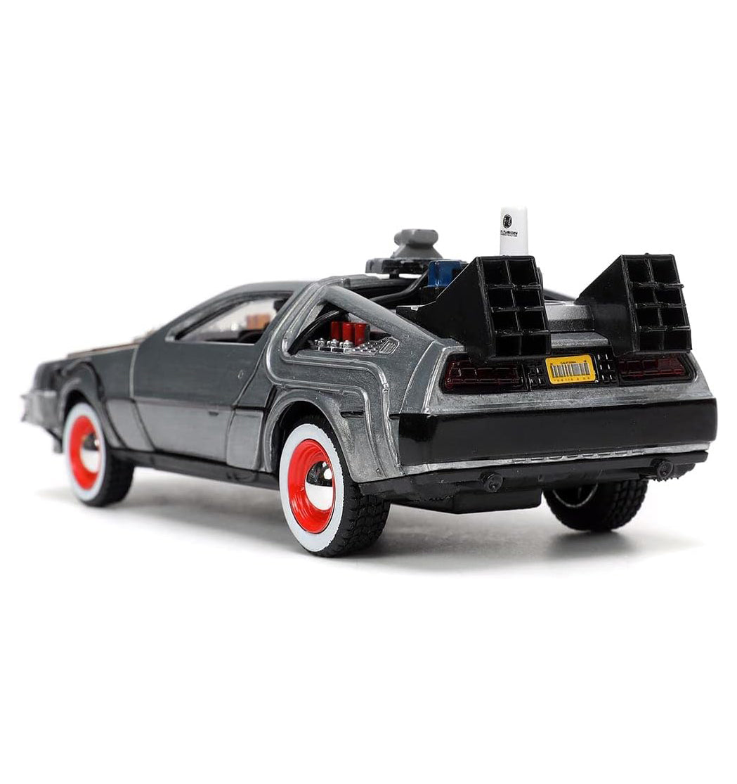 Jada Toys Back to The Future Part III 1:32 Time Machine Die-cast Car (1955 White Face Tires)