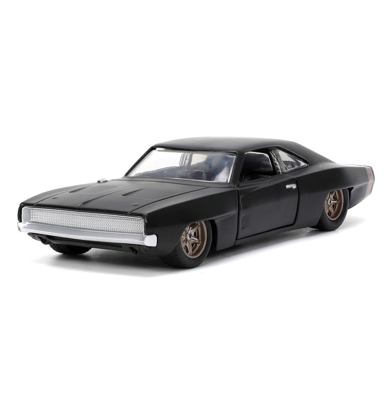 Jada Toys - Dom's 1968 1:32 Scale Dodge Charger Widebody F9, Matte Black w/Bronze Tail Stripe Diecast Model Car