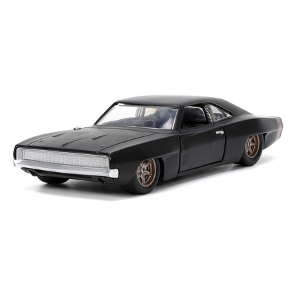 Jada Toys - Dom's 1968 1:32 Scale Dodge Charger Widebody F9, Matte Black w/Bronze Tail Stripe Diecast Model Car
