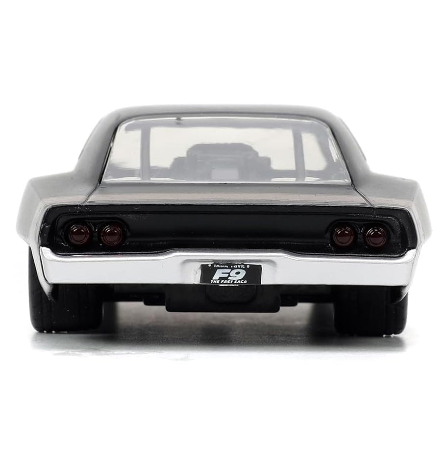 Jada Toys - Dom's 1968 1:32 Scale Dodge Charger Widebody F9, Matte Black w/Bronze Tail Stripe Diecast Model Car
