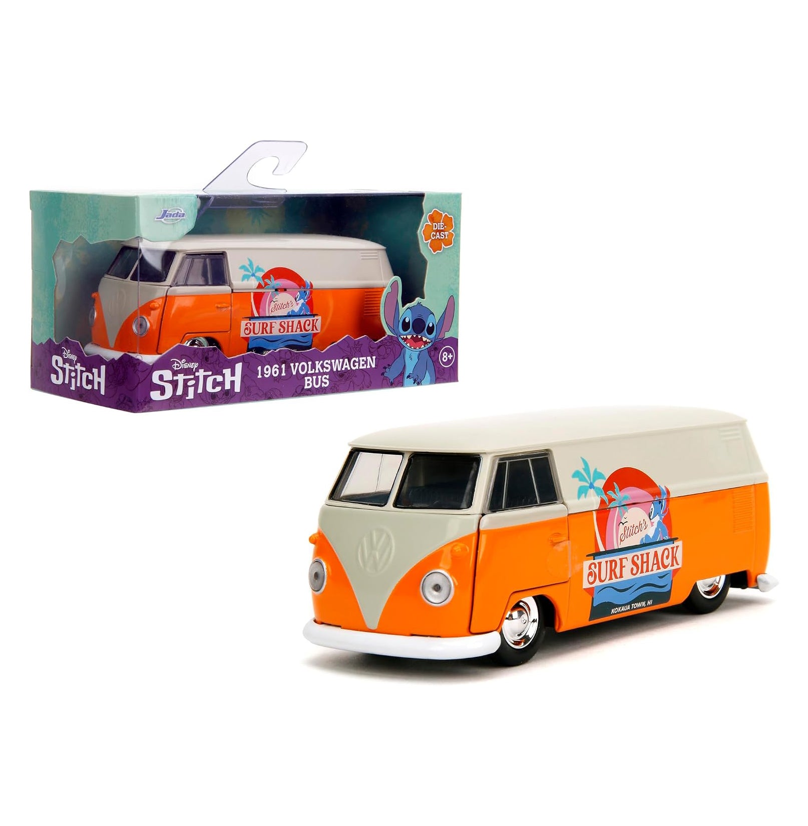 Jada Toys - Hollywood Rides Disney Stitch 1961 VW Bus - Die-cast Car with Opening Doors, 1:32 Scale (Collector’s Edition)