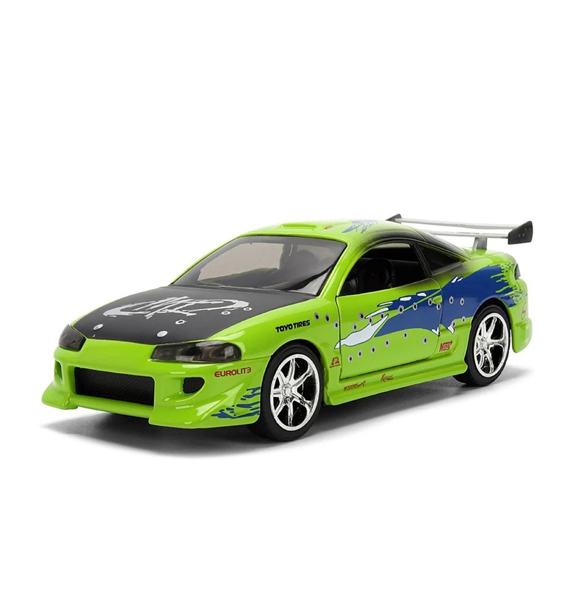 Jada Toys - 1:32 Fast & Furious Brian's Mitsubishi Eclipse (Damaged Version)  Diecast Model Car