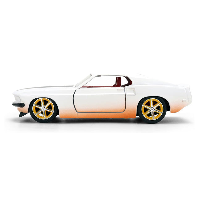 Jada Toys - Roman's Ford Mustang White with Black Stripes & Red Interior Dirty Version Fast & Furious Movie Fast & Furious 25th Anniversary Series 1-32 Scale Diecast Model Car