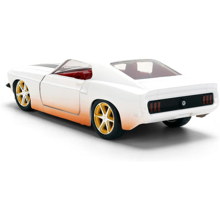 Jada Toys - Roman's Ford Mustang White with Black Stripes & Red Interior Dirty Version Fast & Furious Movie Fast & Furious 25th Anniversary Series 1-32 Scale Diecast Model Car